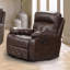 Fauteuil inclinable manuel brun transitionnel - coutures en losange, accoudoirs coussinés