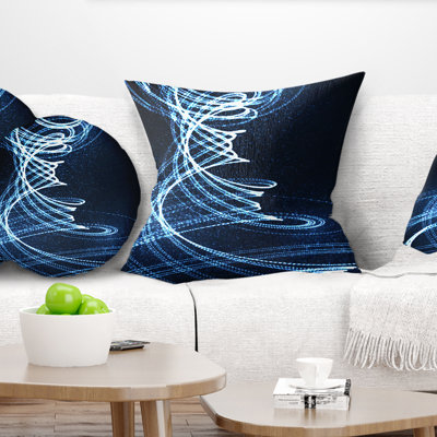 3D Illuminated Helix Shapes - Abstract Printed Pillow