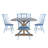 Durga Rustic Pine Frame Concrete Veneer Top Dining Table And Windsor Chairs Set - Full Concrete Veneer Top Table And 4 Chairs-651867059
