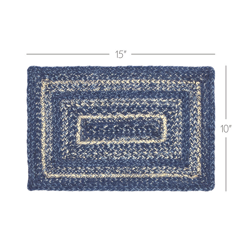 Napperon Birt Whistle 15 ", Indigo / bleu poudre / crème