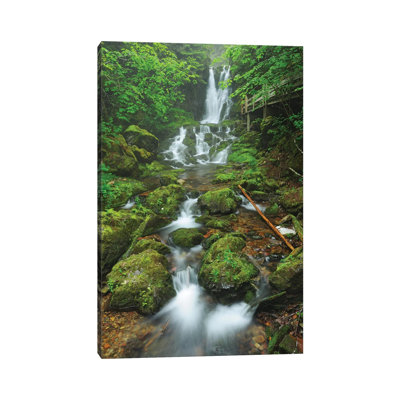 Canada, New Brunswick, Fundy National Park. Dickson Creek Waterfall Cascade by Jaynes Gallery - Wrapped Canvas Print