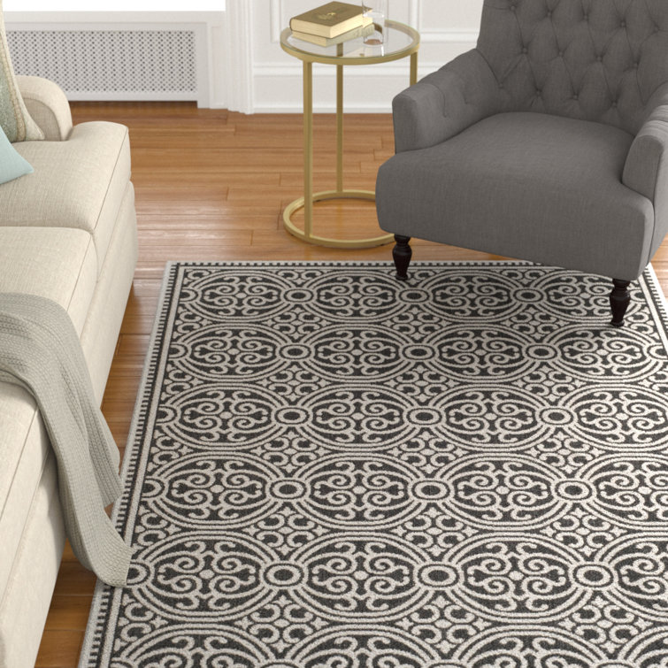 Burnell Geometirc Grey Area Rug