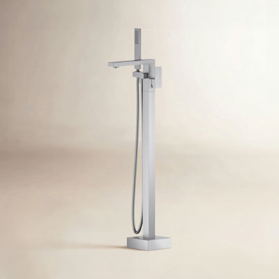 Cube Freestanding Tub Faucet with Diverter