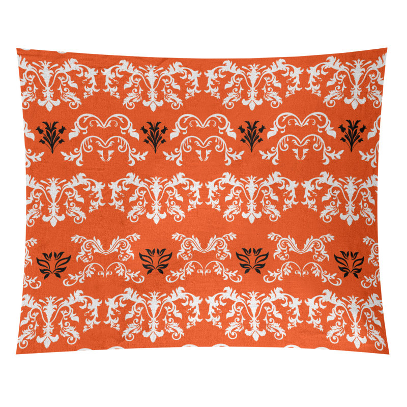 Tapisserie baroque microfibre Cincinnati Football, H 51 po x l 60 po, Orange / blanc / noir