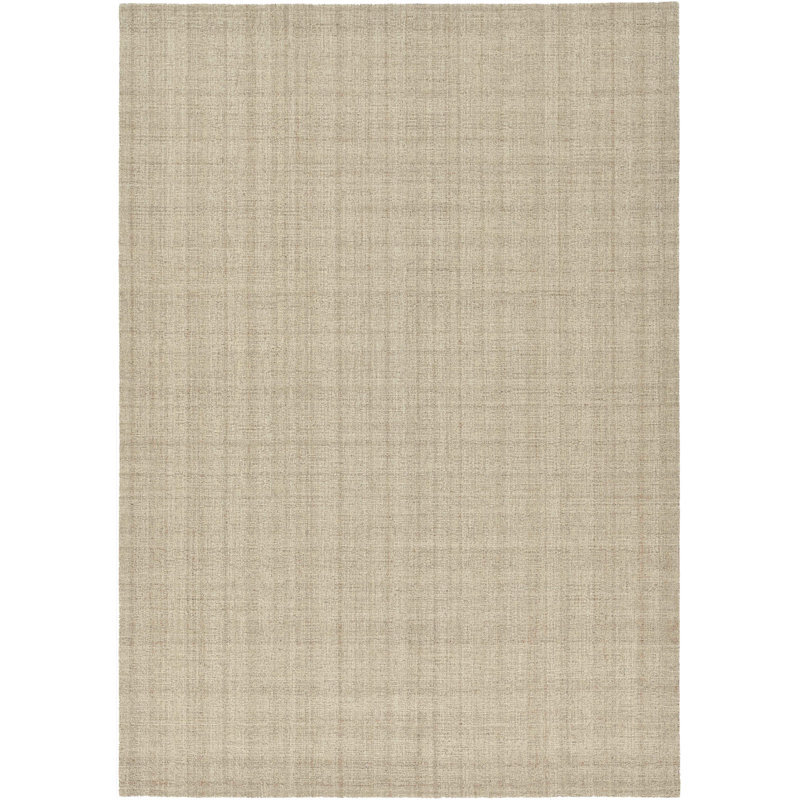 Bakstran Plaid Hand Woven Wool Champagne Area Rug, Rectangle 2' x 3'