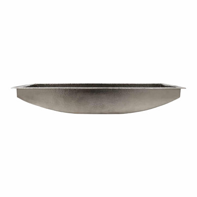 36" Hand-Hammered Copper Trough Rectangular Dual Mount Bathroom Sink