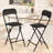 Upholstered Padded Folding Bar Stools with Footrest-1837202115