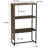 Ashwood Grain & Black Iron 3-Tier Bookcase-1693791330