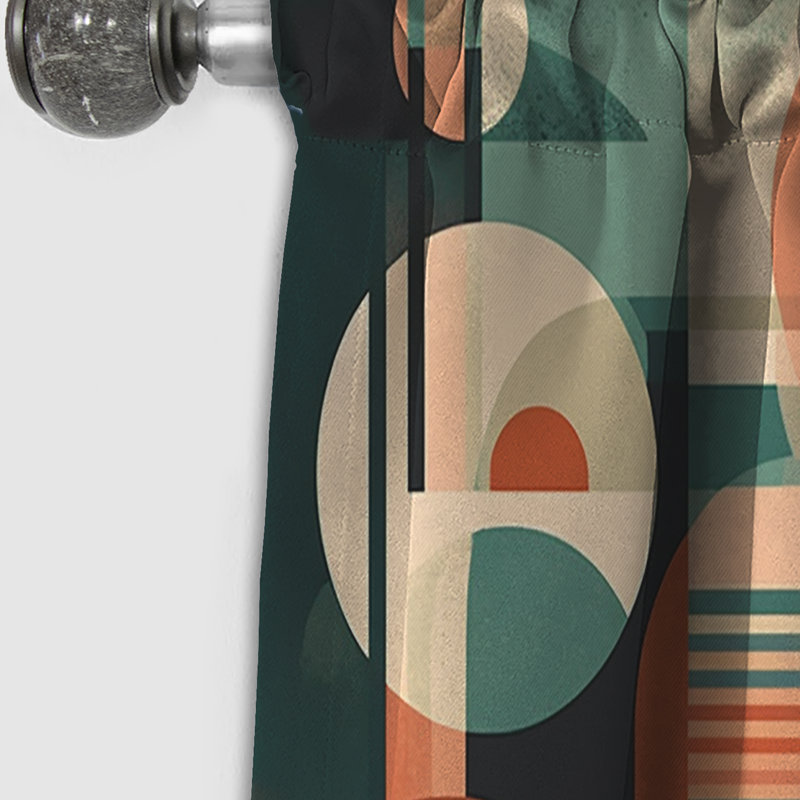 Mid-Century Artistic Transformations II - Rideau occultant abstrait Mid-Century - 1 panneau, L 52 po x L 63 po