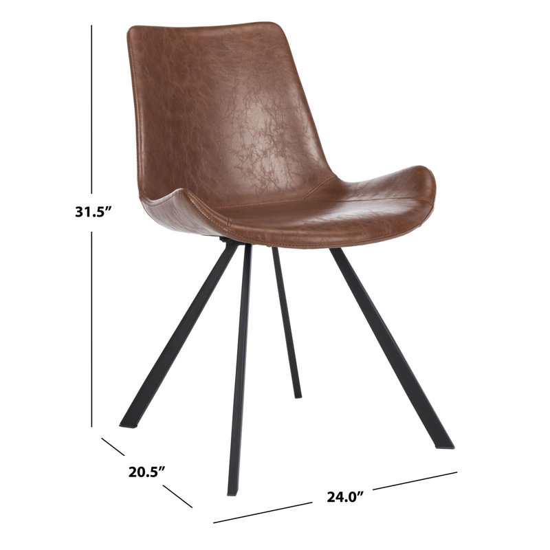 Chaise d'appoint rembourrée Saddle, Marron foncé