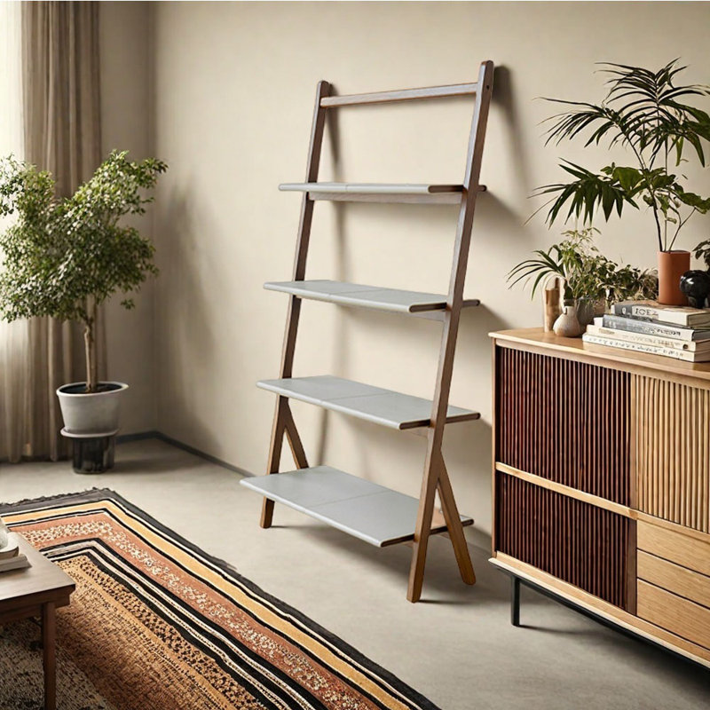 Bibliothèque ouverte Italian Style, Brun / Gris, (4 tablettes) H 74,02 po x l 38,58 po x P 12,6 po