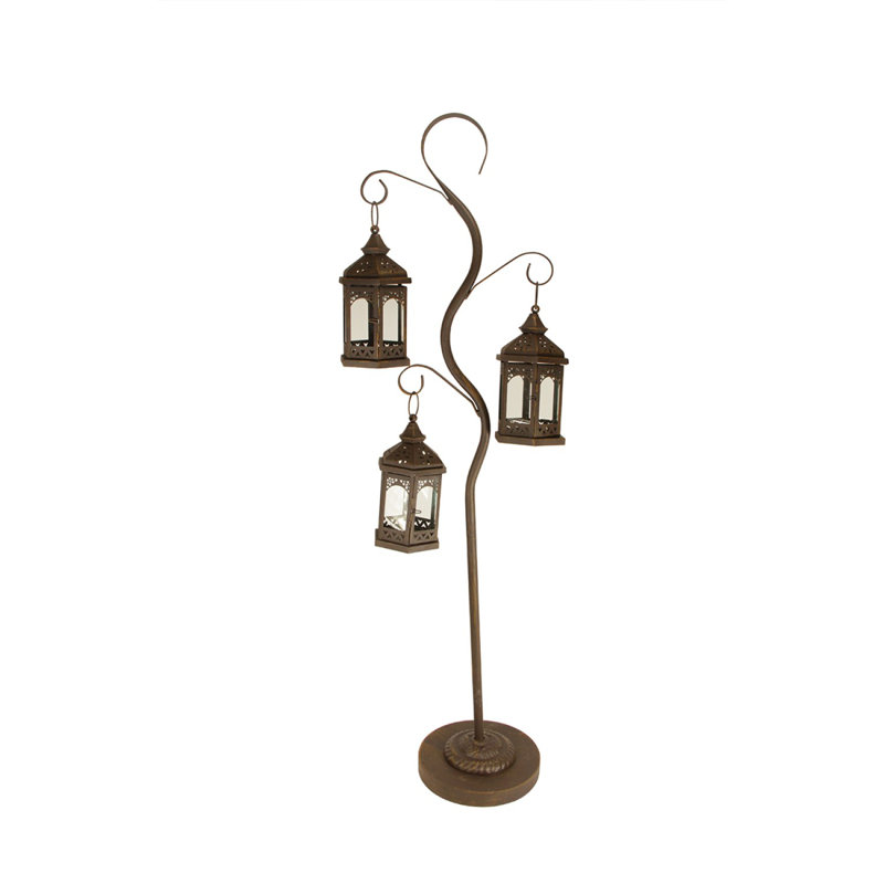 Arbre à bougie 50,5 po avec 3 lanternes décoratives