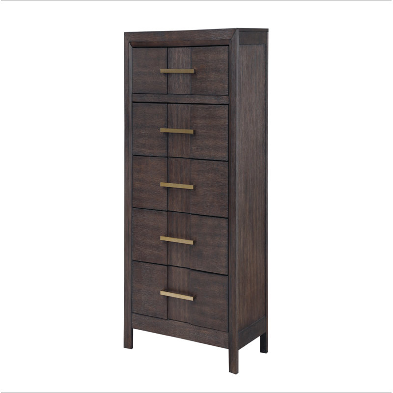 Commode 5 tiroirs Kenzo, Noyer