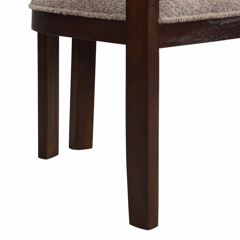 Ensemble de 2 chaises de salle à manger, Brun bouclé