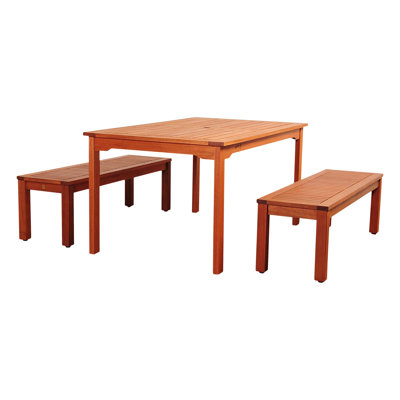 Alyisa 59" Eucalyptus Patio Dining Set