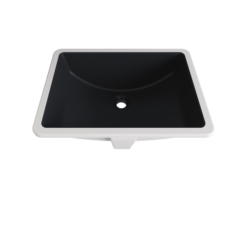 Lavabo de salle de bain encastré en porcelaine 21 po MEJE, lavabo de meuble-lavabo rectangulaire, lavabo sous comptoir