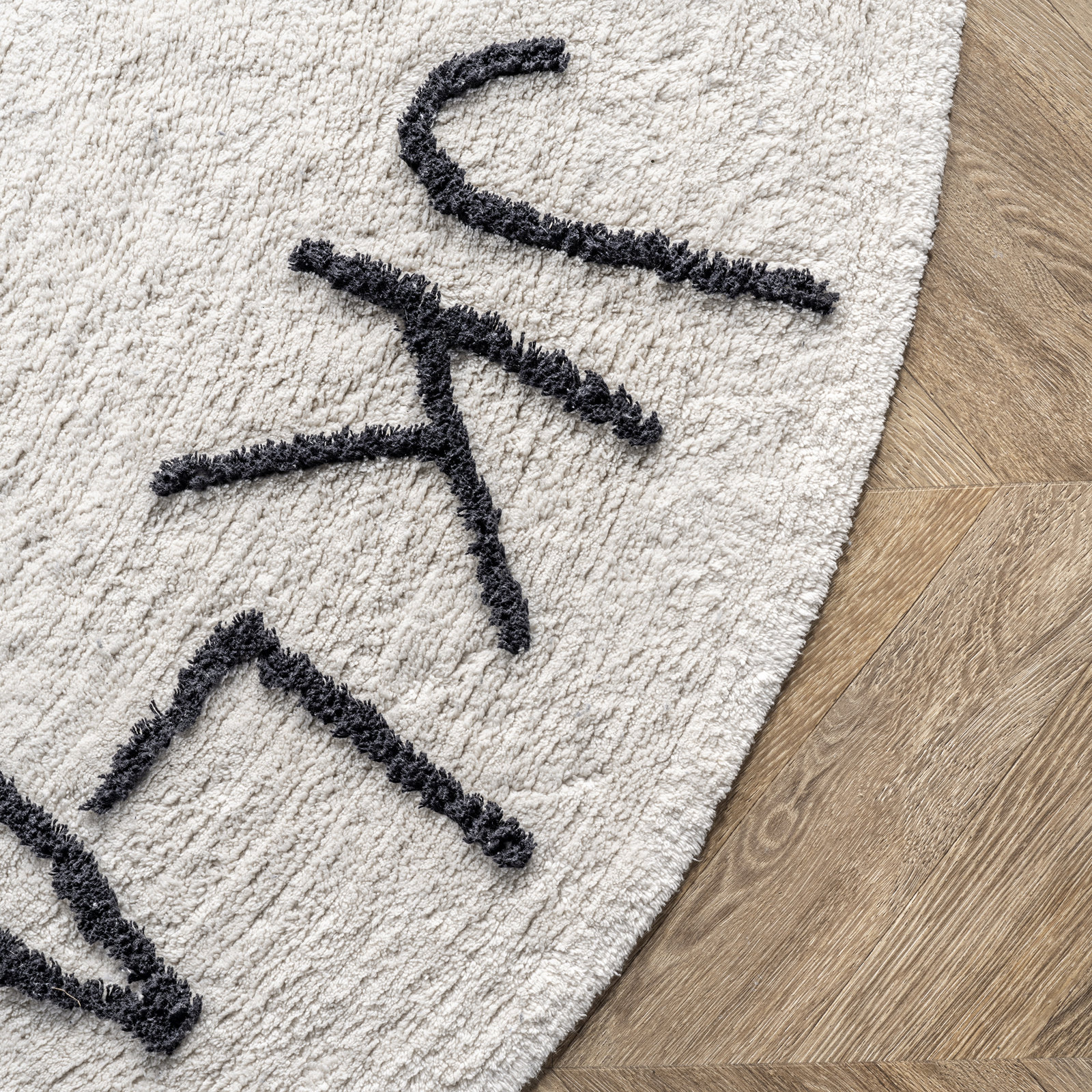 Fayte Alphabet SpinCleanable Rug, Rectangle 4' x 6'