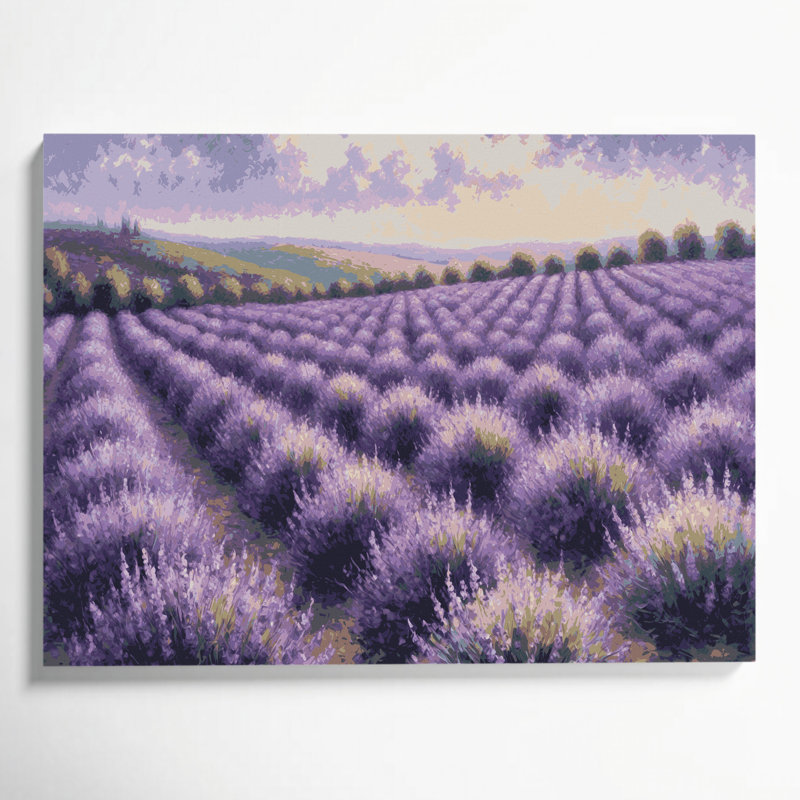 Art mural sur toile botanique lavande mauve