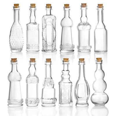 Glass Decorative Bottle - Set of 12