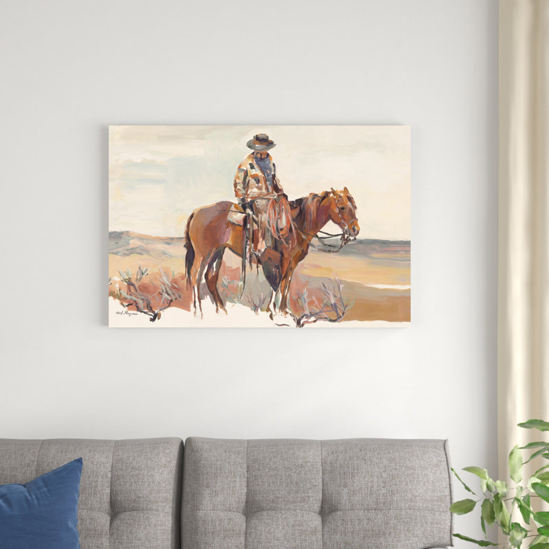Western Rider Warm, H 24 po x l 36 po, Non, Toile tendue