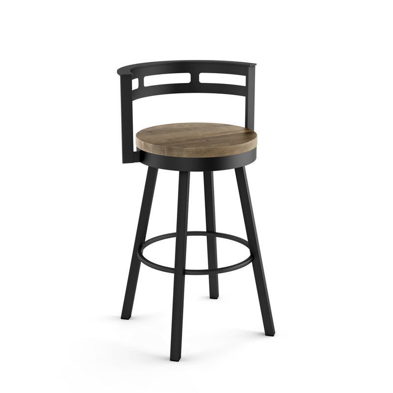 Talia Swivel Counter & Bar Stool, Beige, Counter Stool (25.5" Seat Height), Black