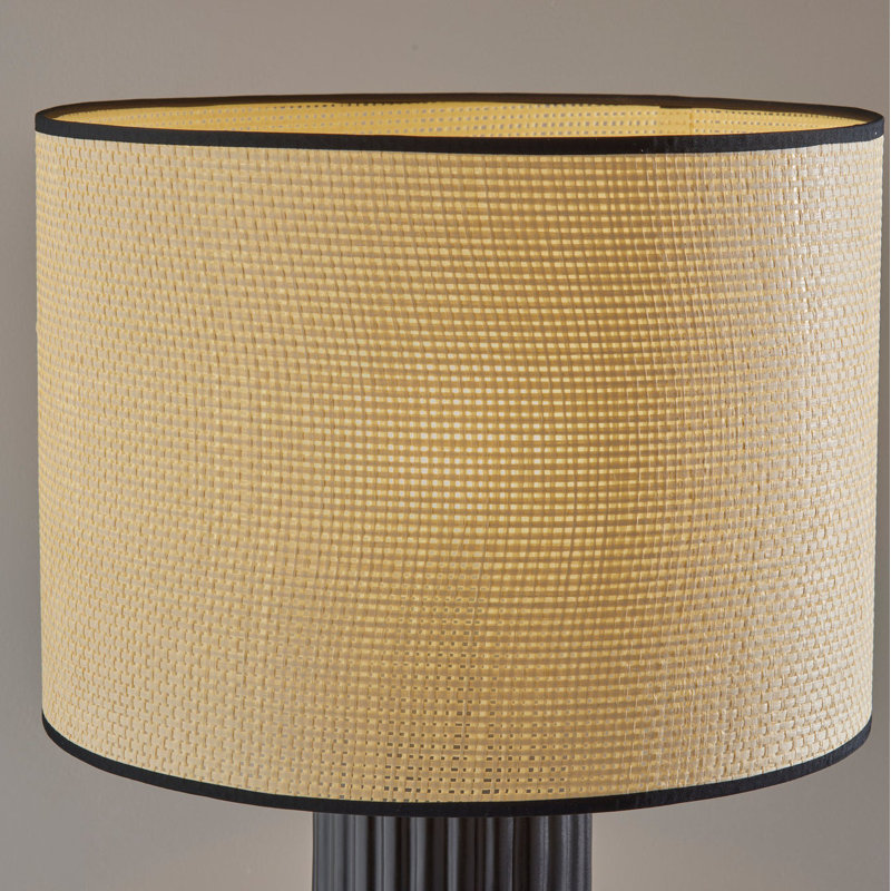 Lampe de table en céramique Aldreth, Noir côtelé, H 28,75 po x l 15,5 po x P 15,5 po