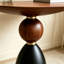 Console simple en bois massif semi-circulaire