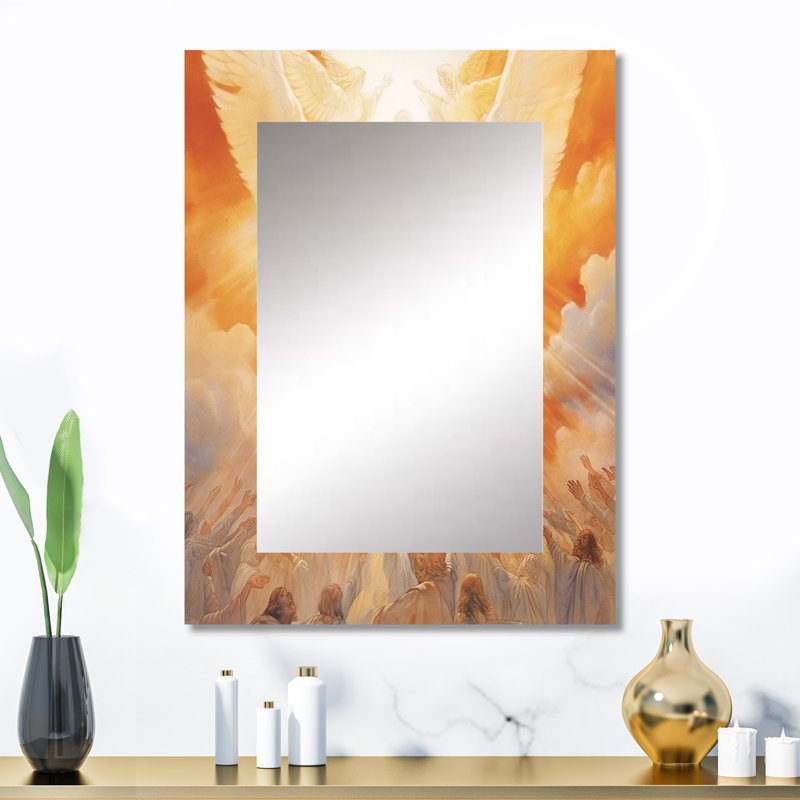 Jesus Modern Devotion II - Christianisme, miroir décoratif, miroir mural traditionnel, impression sur métal, 32 po x 24 po