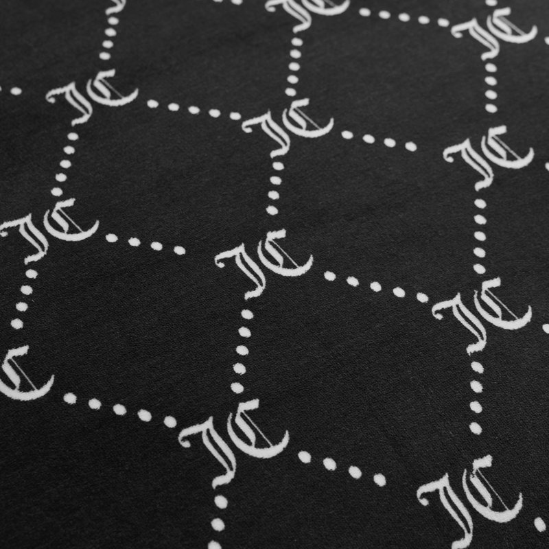 Juicy Couture Plush Trellis Link Reversible Comforter Sets, Twin/Twin XL Comforter  + 2 Additional Pieces, Black