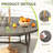 Moffett 7-Piece Gray Aluminum Patio Dining Set With Round Table And Washable Light Gray Cushions