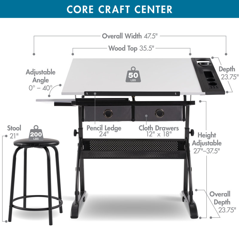 47.5'' x 23.75'' Craft Table