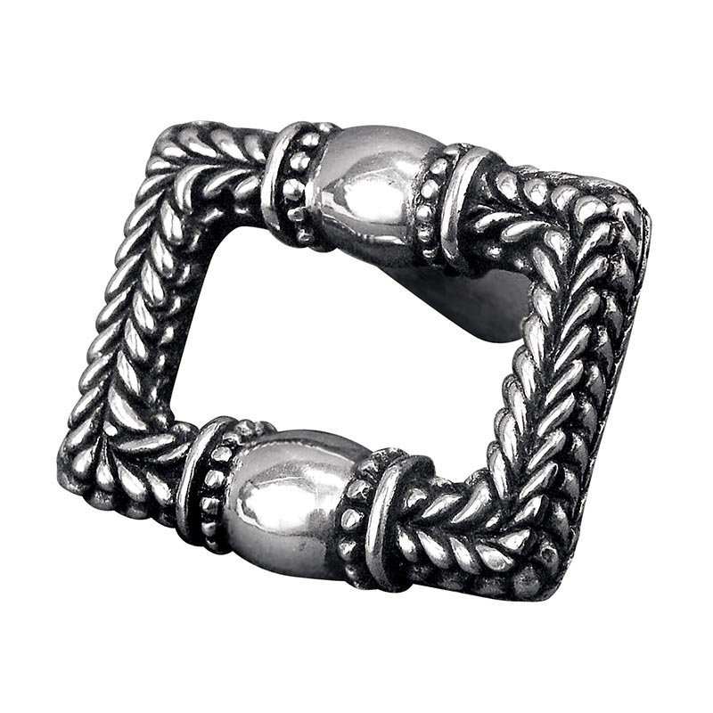 Cestino Rectangular Knob, Antique Silver