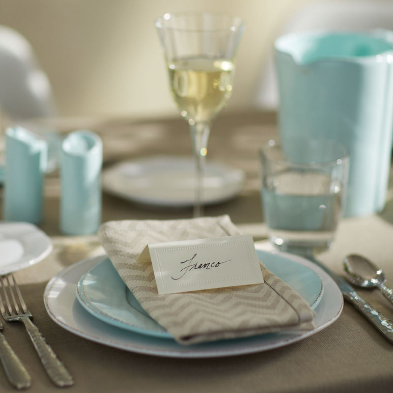 Lastra Handmade Stoneware Salad/Dessert Plate, Aqua