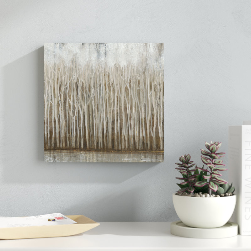 «Whispering Trees I», peinture sur toile, H 12 po x l 12 po, Toile tendue