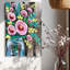 Art sur toile de pot de fleurs roses prêt à être accroché - salon confortable-123049292