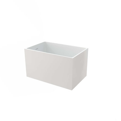 43" Acrylic Free Standing Bath Tubs Modern White Soaker Tub