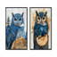 Hibou dans la forêt de Saphir, paysage I - animaux, impressions sur toile, collection 2 panneaux-2065095094-2065095095