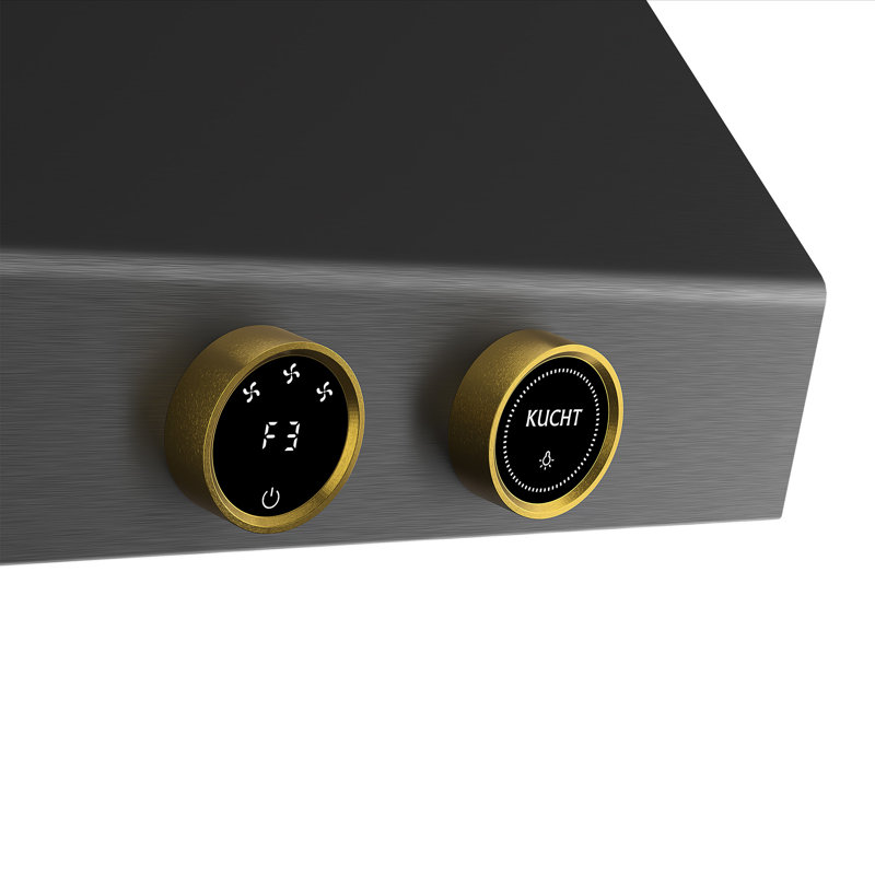 30 in. 900 CFM Ducted Under Cabinet Range Hood in Titanium Stainless Steel with Gold Accents and Digital Controls