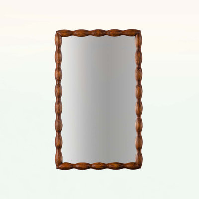 Modern Mirror with Wood Frame