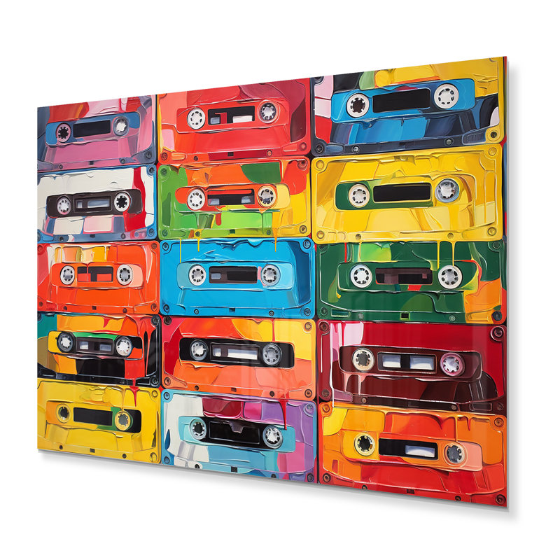 Cassette Tapes Retro Rhythms V - musique, art mural en métal, salon, H 12 po x l 20 po