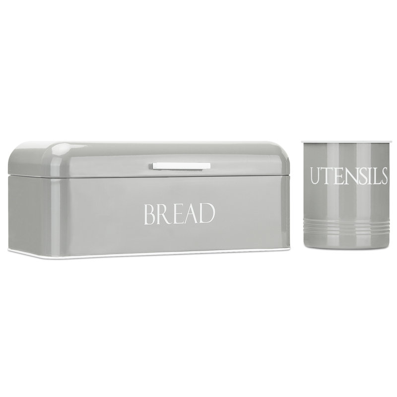 Square Utensil Crock, Gray