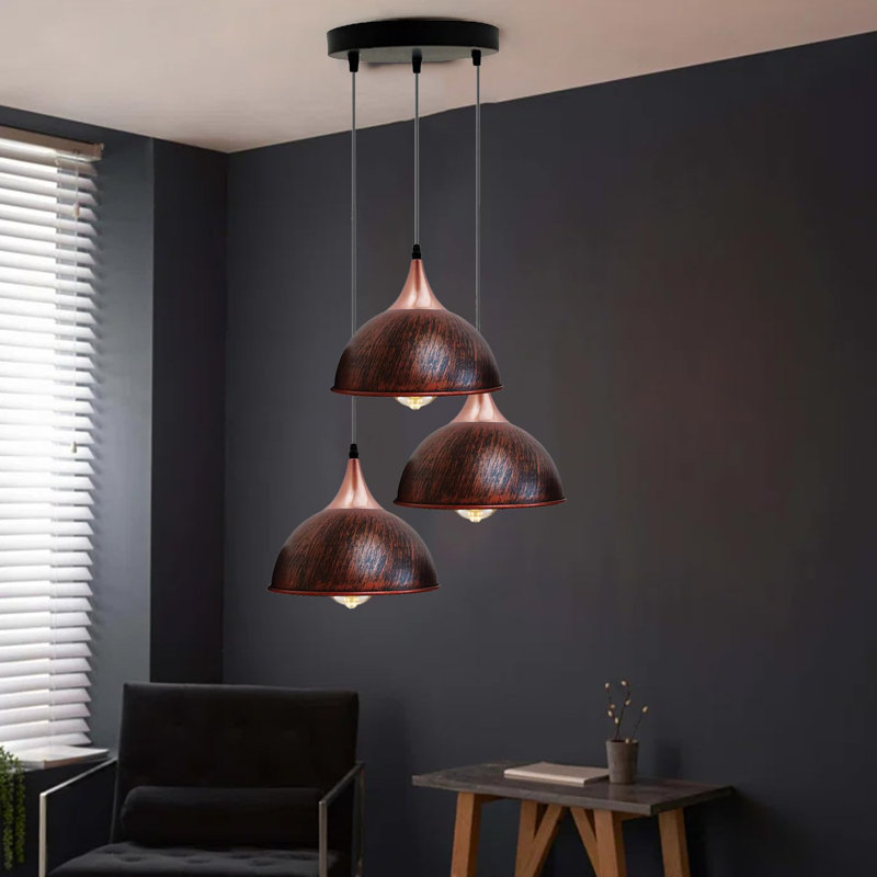 Mundubbera 3 - Light Cluster Pendant, Rustic Red