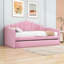 Lit de jour simple en velours avec couchette et station de charge USB-1082395645