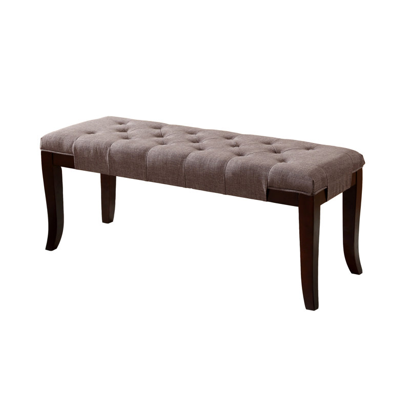 Tufted Bench, Fabric, Brown