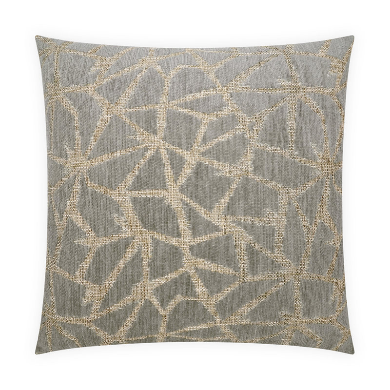 Crackle Pillow Cover & Insert, Square 20", Gray/Beige