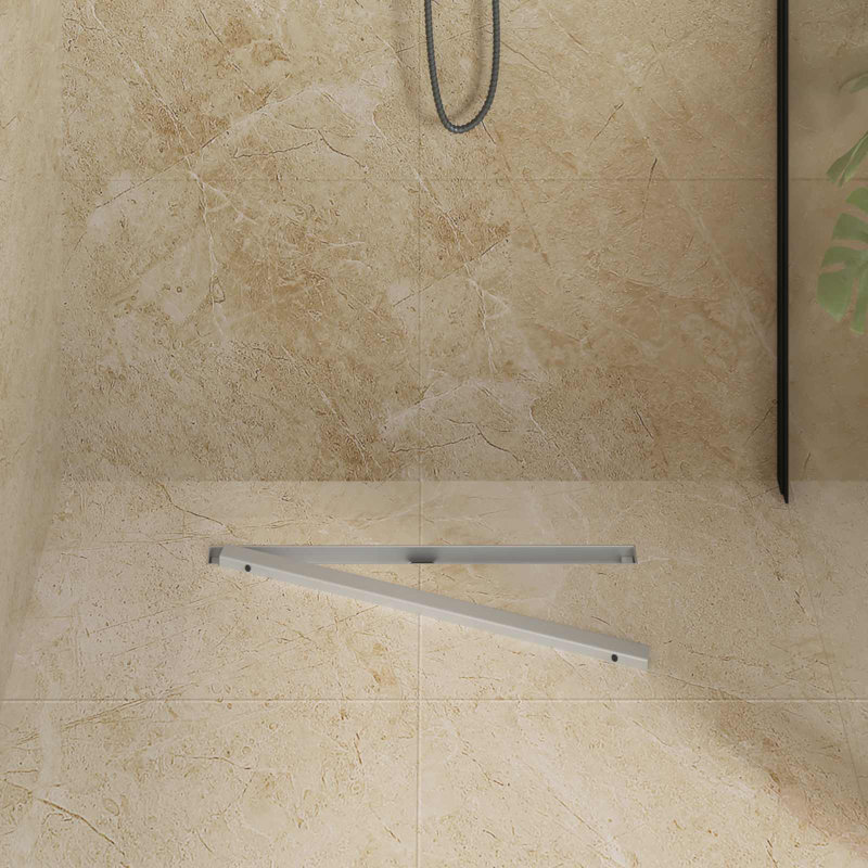  360° Shower Drain With Slim Model Silver Stainless Steel 304 Bathroom