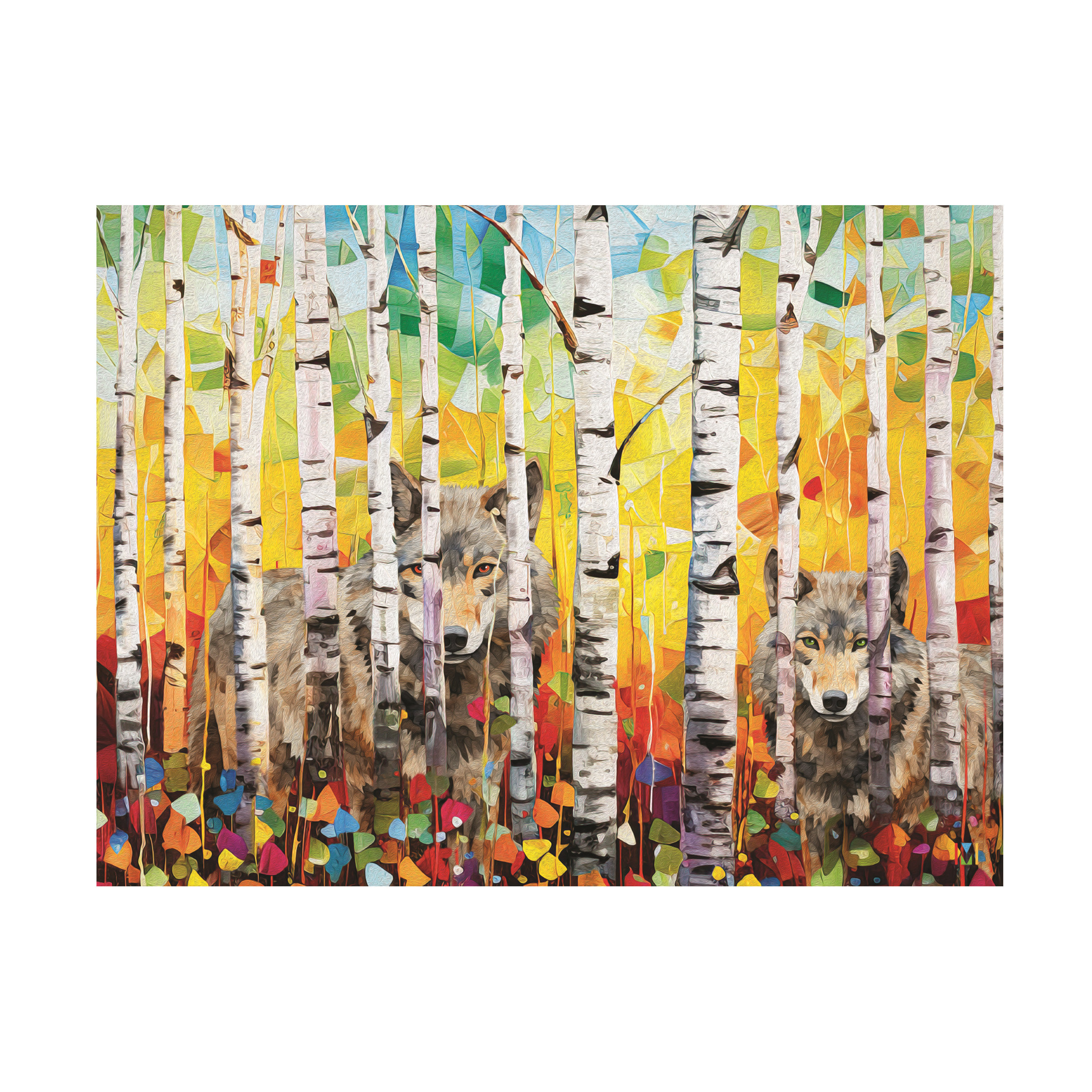 Winston Porter Michael David Ward Hide And Seek Wolves Canvas Art ...