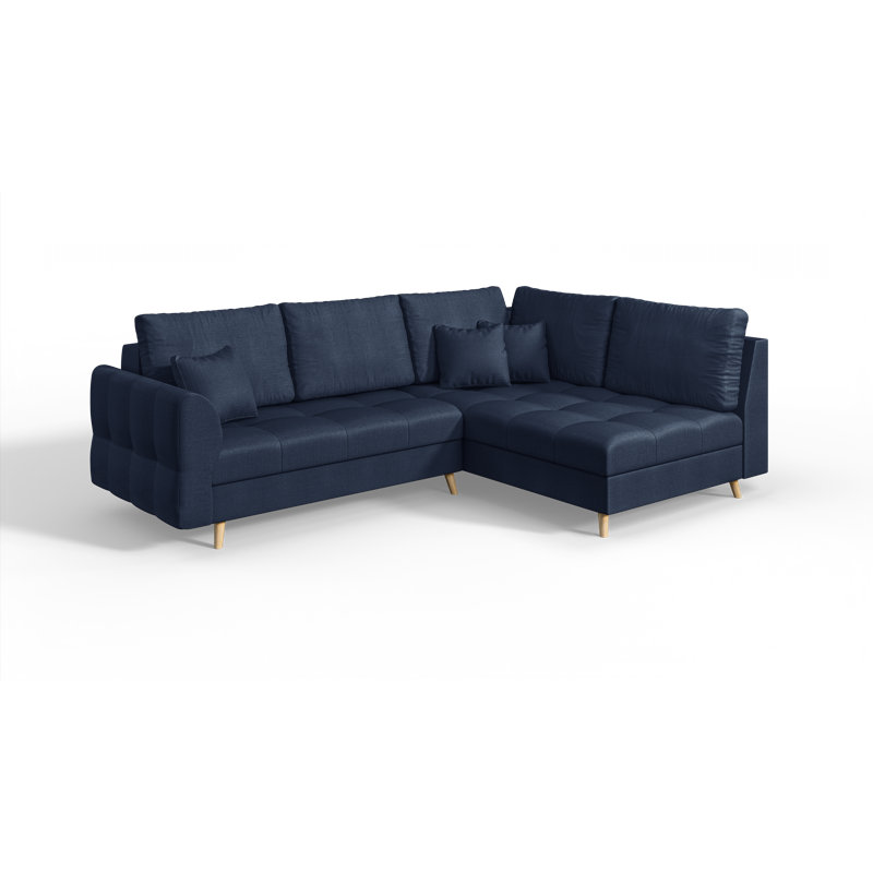 Scandinavian Corner Sofa, Dark blue, Right Hand Facing