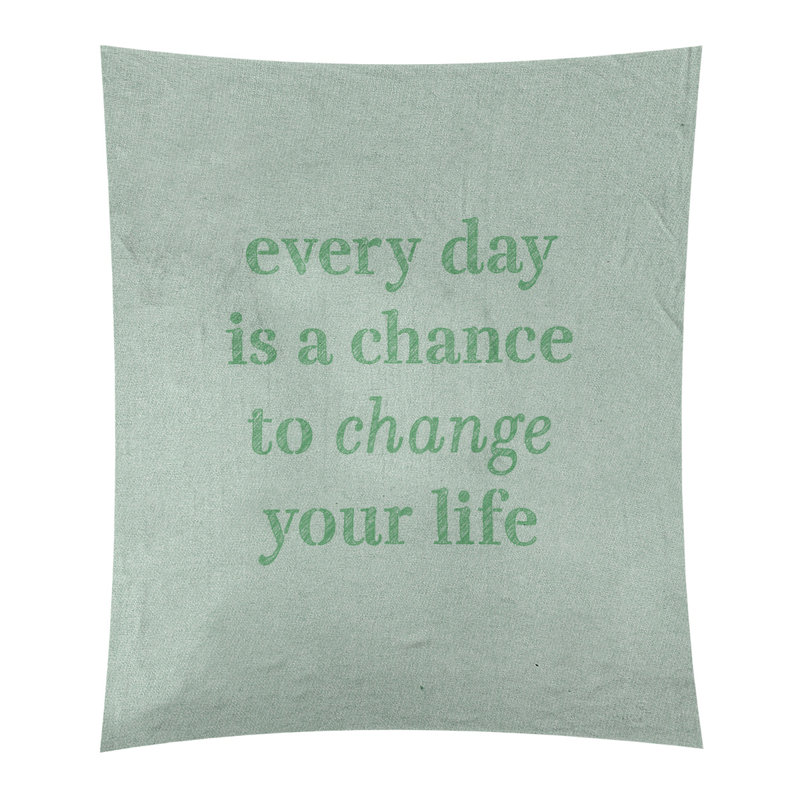Tapisserie en polyester changer votre citation vie, H 104 po x l 88 po, Vert
