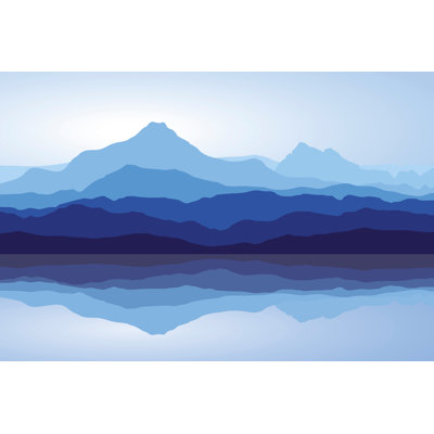 «Blue Mountains Near Lake», reproduction sur toile tendue